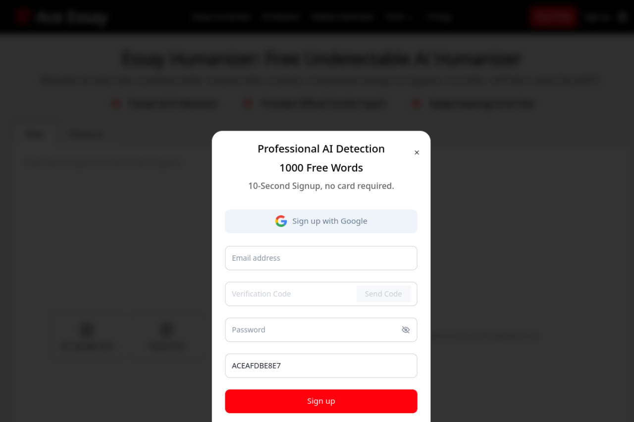 ACE ESSAY screenshot